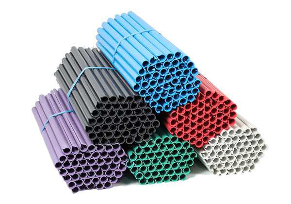 Split tubes are used to close zip bags, they have notched ends for easy positioning and are available in a range of colours for easy stock identification.