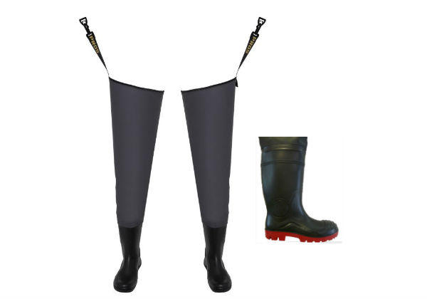 Our strong hip waders from PROS EXTREME are a combination of high quality PVC boots welded to rubber thigh waders. Extremely good value for money.
