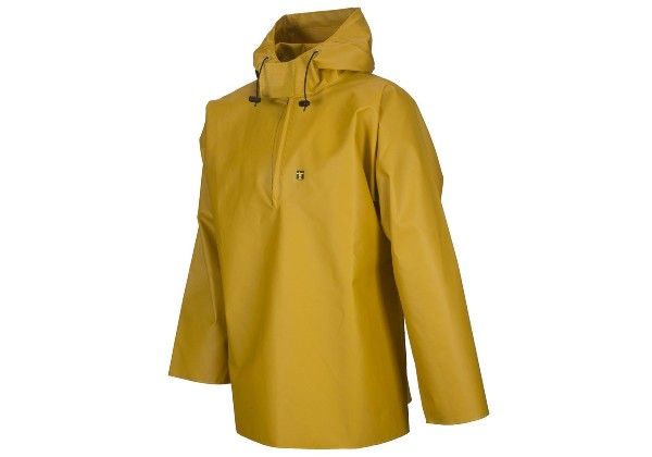 With a peaked hood and open sleeves, this Guy Cotton smock really is the industry standard and is the classic short fishing smock.