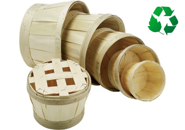 These round wooden boxes are perfect for shellfish presentation and resale, available in sizes 80g to 15kg, with a wooden lid.
