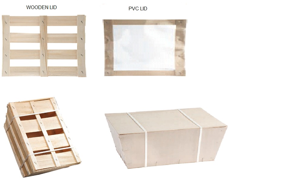 Selection of lids for wooden baskets