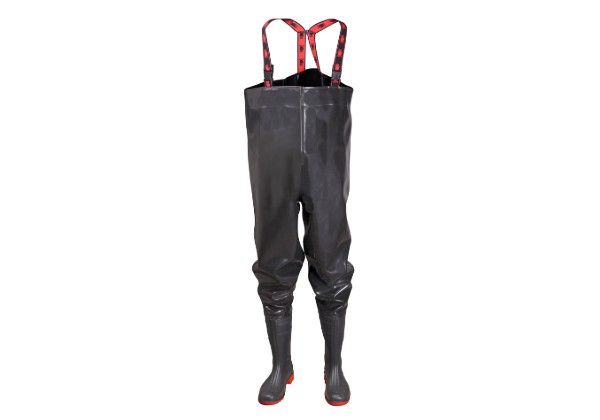 These very affordable CHEST WADERS from PROS EXTREME are made of strong new generation rubber giving them excellent waterproofing qualities. PVC boots.