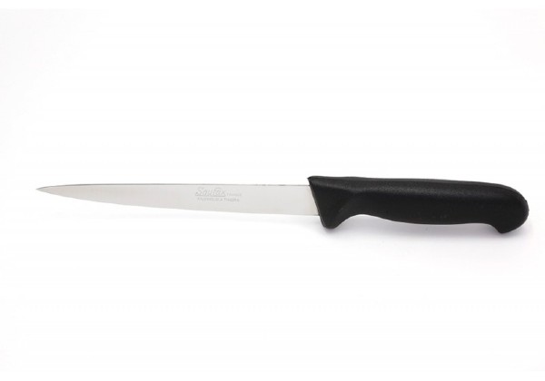 A fillet knife or filleting knife is used for filleting and preparing fish. The long thin blade is very sharp and flexible enough to make very precise cuts.