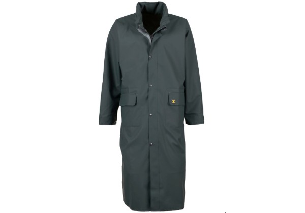 The Prairie Long Coat from Guy Cotten is made in a lovely soft & supple jersey-lined waterproof material. Long enough to hang below the knees.