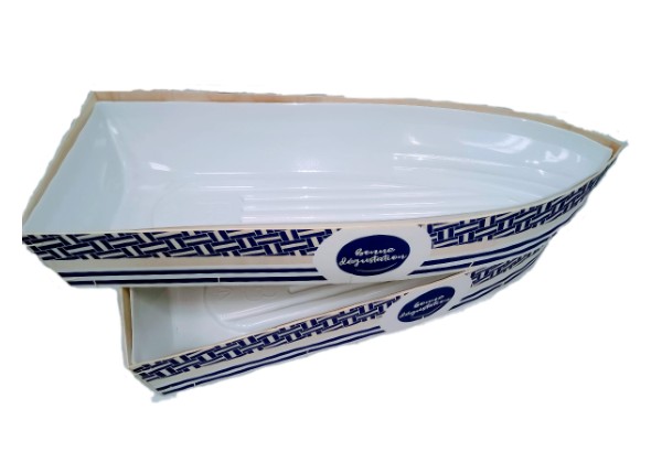This Boat Platter makes an attractive alternative to the traditional seafood platter.100% waterproof & re-useable with a removeable polypropylene insert