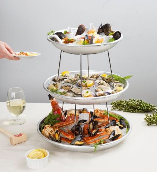 Make Beautiful Displays with these Stainless Steel Seafood Platter Stands